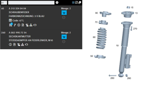 Original Mercedes-Benz Fahrwerksfeder hinten. E-Klasse W213, W238 CLS W257-1 1