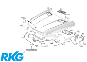 Original Mercedes-Benz Motorhaubenzug ML/GLE W166-6 6