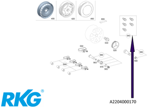 Original Mercedes-Benz Notrad-Radschraubensatz.-1 1