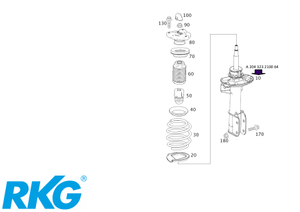 Original Mercedes-Benz Federbein vorne. GLK X204-1 1