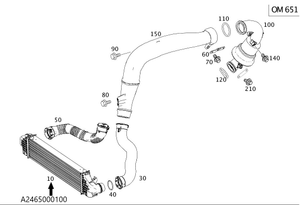 Original Mercedes-Benz Ladeluftkühler CLA, GLA, B-Klasse, A-Klasse 176 (OM 651)-4 4