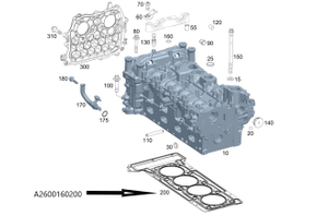 Original Mercedes-Benz Zylinderkopfdichtung. AMG A35, CLA, A-Klasse, B-Klasse OM260-2 2