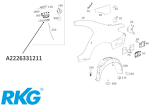 Original Mercedes-Benz Bodenplatte für Tankmulde. S-Klasse W222-1 1