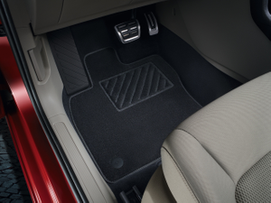 Volkswagen Textilfußmatten „Plus“ – vorne und hinten, Satinschwarz-1 1