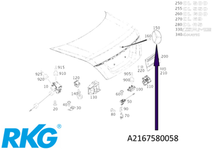 Original Mercedes-Benz Stern für Heckdeckel. CL W216-1 1