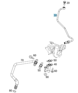 Original Mercedes-Benz Motorölleitung. OM 607951. CLA, GLA, A-Klasse, B-Klasse-6 6