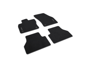 Volkswagen Premium Textilfußmatten (4-teilig) – Schwarz mit Caddy Schriftzug-1 1