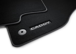Volkswagen Premium Textilfußmatten (4-teilig) – Schwarz mit Caddy Schriftzug-2 2