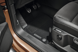 Volkswagen Optimat Textilfußmatten (4-teilig) – Schwarz mit Caddy Schriftzug-4 4