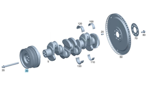 Original Mercedes-Benz Riemenscheibe unten. OM 651-6 5