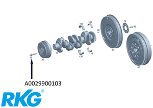 Original Mercedes-Benz Schraubensatz (4 Stück), Riemenscheibe unten. OM 651-5 4