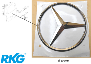 Original Mercedes-Benz Stern hinten, selbstklebend. V-Klasse W447, 448, G-Modell W463-4 1