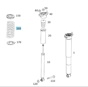 Original Mercedes-Benz Fahrwerksfeder hinten. C-Klasse W204-5 5