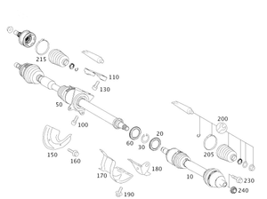 Original Mercedes-Benz Gelenkwellenlager / Antriebswelle. A-Klasse W169, B-Klasse W245-6 6
