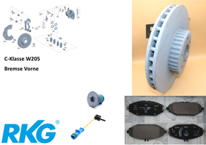 Bremsen-Satz-Vorne. C-Klasse W205. A0004212612*-1 1