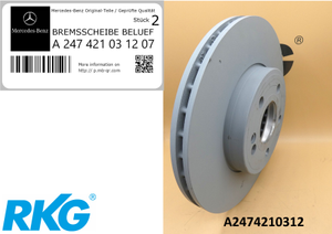 Bremsscheiben Satz vorne (2 Stck.). CLA W118, A- W177, B- W247. *A2474210312*-1 1