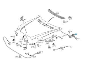 Scharnier rechts, Motorhaube. C-Klasse W203, CLK W209. *A2038800428*-5 5