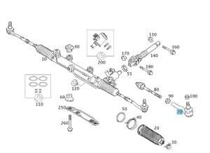 Original Mercedes-Benz Spurstangenkopf links, W171, W203, W209-4 3