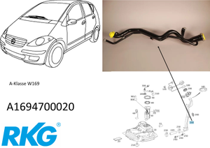 Original Mercedes-Benz Tank-Einfüllstutzen A-Klasse W169-2 1