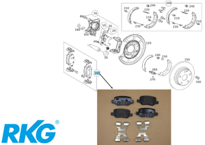 Original Mercedes-Benz Bremsklötze hinten. A-Klasse W169, B-Klasse W245-7 1