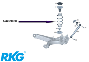 Tonnenfeder / Fahrweksfeder hinten. V-Klasse W447 *A4473240204*-1 1