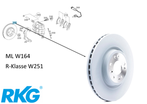 Bremsscheiben-Satz-Vorne (2 Stück) ML W164, R-Klasse W251 *A1644211312*-1 1