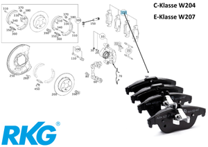 Bremsklötze hinten. C-Klasse W204, E-Klasse W207 *A0074208520* Original MB-6 1