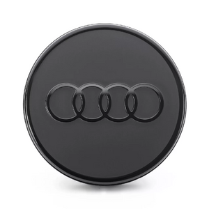 Audi Nabenkappen – Schwarz mit glänzenden Audi Ringen-1 1