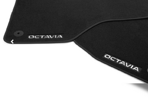 ŠKODA Textil-Fußmatten PRESTIGE – 1 Satz, Schwarz/Nubuk-1 1