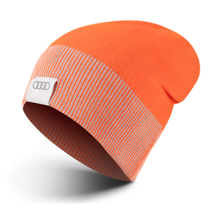 Audi Wende-Strickmütze, orange-hellbraun-2 2
