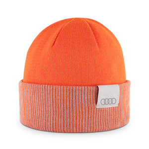 Audi Wende-Strickmütze, orange-hellbraun-3 3