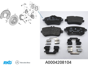 Bremsklötze hinten. ML / GLE W166, GLE W292. *A0004208104* Original MB-1 1