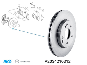 Original Mercedes-Benz Bremsscheiben-Satz (2 Stück) für: C 202, 203 / SLK 171 / CLK 208, 209-3 1