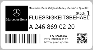 Wischwasserbehälter CLA W117, GLA, A-Klasse W176, B-Klasse W246 *A2468690220*-6 6