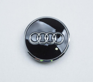 Audi Original Nabenkappe Schwarz Glänzend – Innen 55 mm, Außen 60 mm-1 1