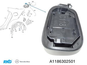 Tankeinfüllmulde links. CLA W118. *A1186302501* Original Mercedes-Benz-1 1