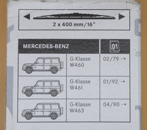 Original Mercedes-Benz Wischerblatt-Satz-Vorne G-Modell. W461,W463-7 4