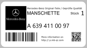 Manschette Faltenlager / Kardanwelle *A6394110097* Original Mercedes-Benz-5 5