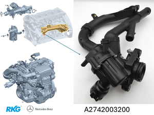 Thermostat OM274. GLE, SLK, GLC, C-Klasse, E-Klasse *A2742003200* Original MB-1 1