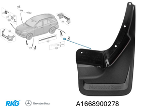 Original Mercedes-Benz Schmutzfänger, Satz hinten für ML-GLE, W166-2 1