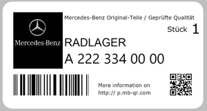 Radlager vorne. AMG GT, C-63 AMG, S-63 AMG, Maybach *A2223340000* Original MB-8 8