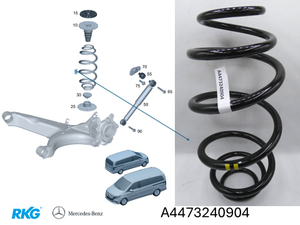 Original Mercedes-Benz Federnsatz Hinterachse (2 Stück). V-Klasse W447-2 1