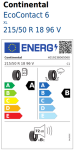 Continental Sommerreifen EcoContact 6 215/50 R18 96V XL Demo Reifen-1 1