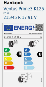 Hankook Ventus Prime3 215/45 R17 91V Demo Reifen-1 1