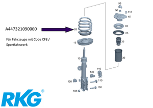 Original Mercedes-Benz Federnsatz vorne (2 Stück). V-Klasse W447 mit Sportfahrwerk-13 7