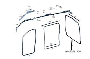 Original Mercedes-Benz Dichtung Heckklappe. V-Klasse W447-9 5