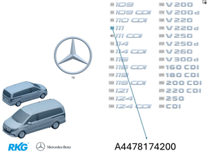 Schriftzug 111 V-Klasse W447. *A4478174200* Original Mercedes-Benz-5 5