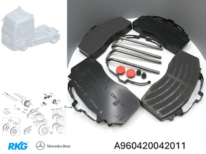 Bremsklötze Actros, Arocs, Antos *A9604200420* Original Mercedes-Benz-1 1