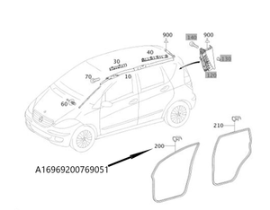 Original Mercedes-Benz Kantenschutz Tür vorne links/rechts A-Klasse W169, B-Klasse W245-7 6