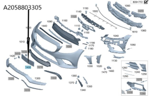 Original Mercedes-Benz Kennzeichenträger C-Klasse 205-7 6